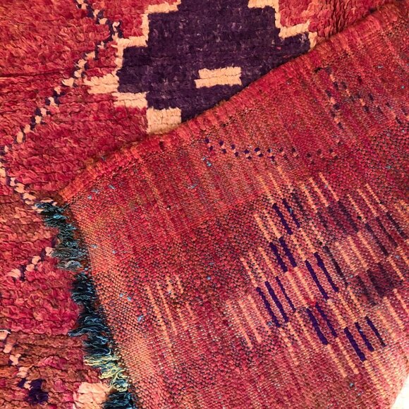 Vintage 1990s Rhamna Handwoven Moroccan Rug - Wool carpet - Picture 3 of 8